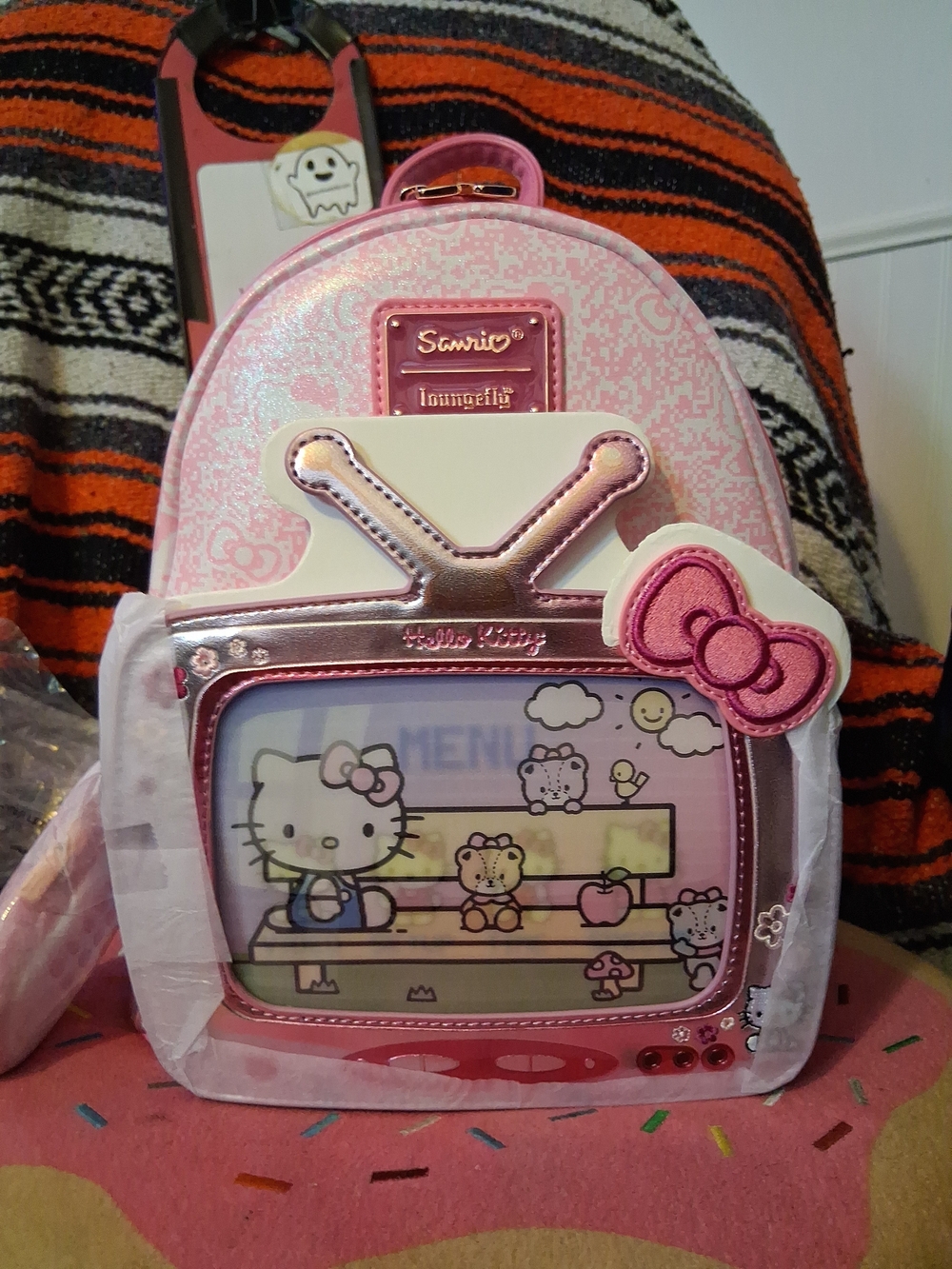 Loungefly Hello Kitty Lenticular TV Mini Backpack & Coin Pouch NWT Sanrio